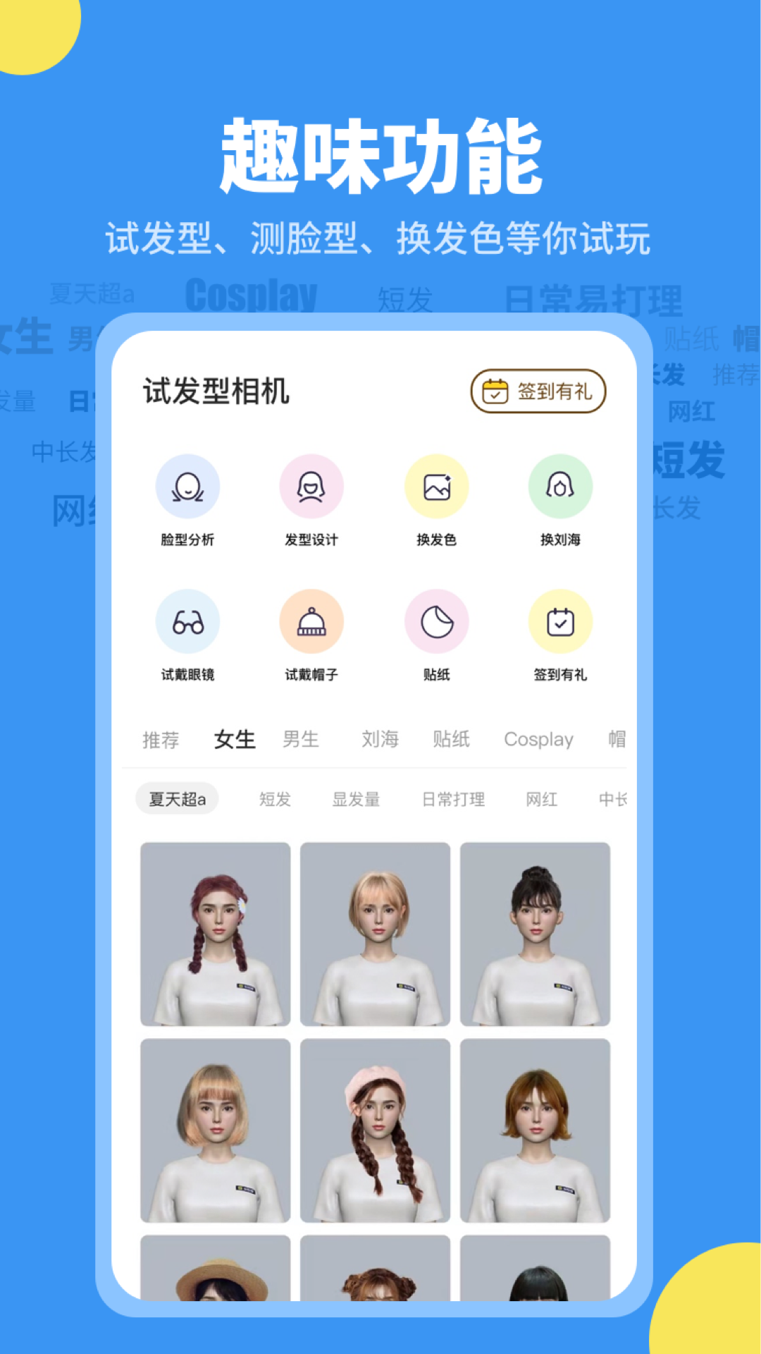 相机,试发型